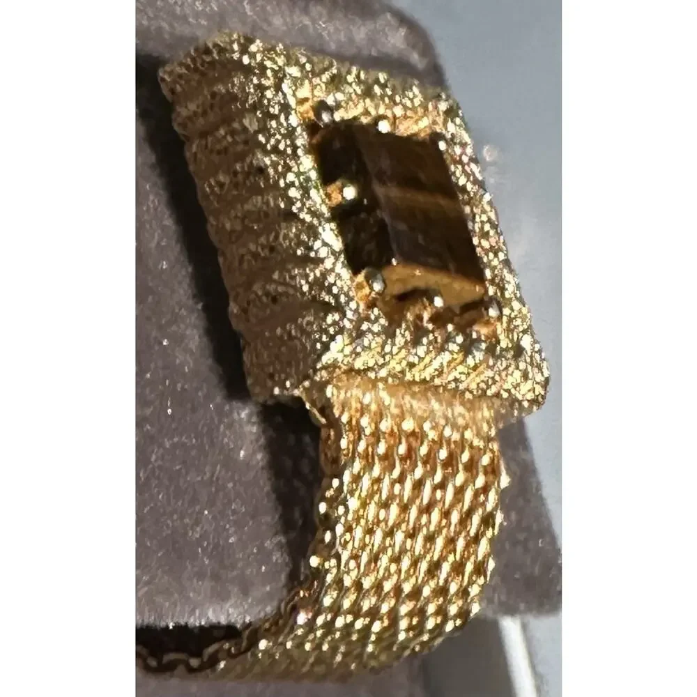 Vintage MCM SWANK Square Oval Tigers Eye Cufflink Set Gold Tone Original Box